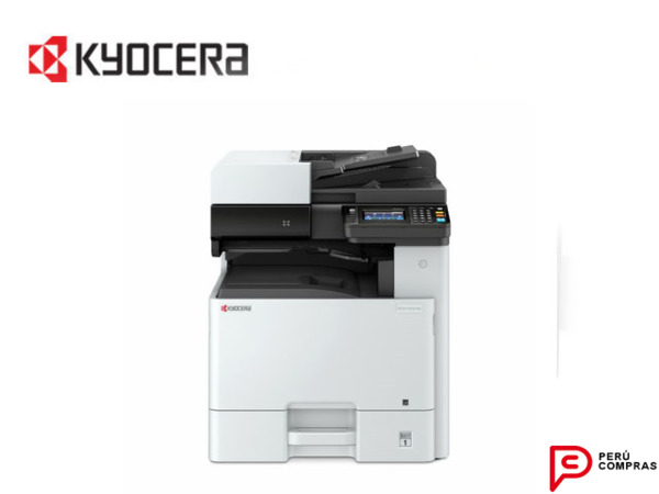 Impresora multifuncional Konica Minolta negra con escáner y alimentador automático